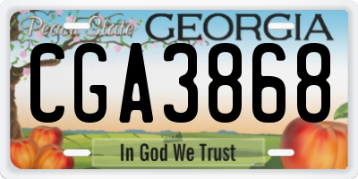 GA license plate CGA3868