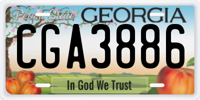 GA license plate CGA3886