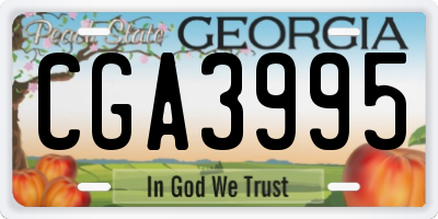 GA license plate CGA3995