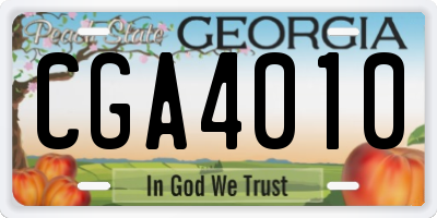 GA license plate CGA4010