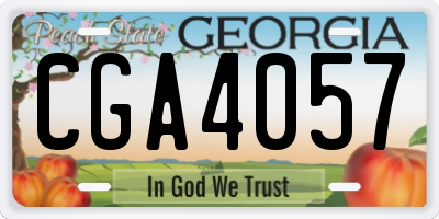GA license plate CGA4057