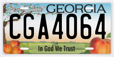 GA license plate CGA4064