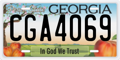 GA license plate CGA4069
