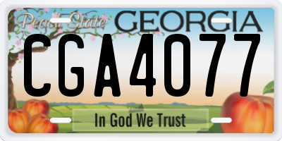 GA license plate CGA4077