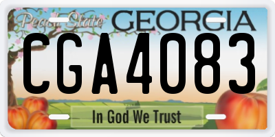 GA license plate CGA4083