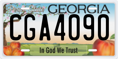 GA license plate CGA4090