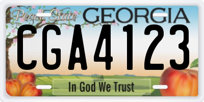 GA license plate CGA4123
