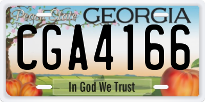 GA license plate CGA4166