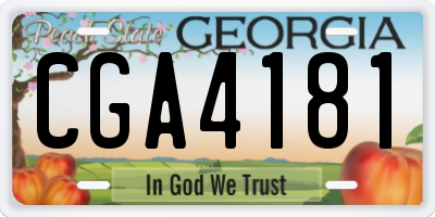 GA license plate CGA4181