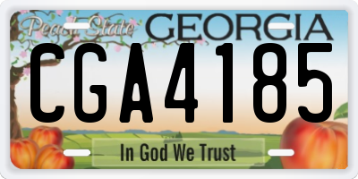 GA license plate CGA4185