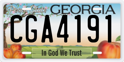 GA license plate CGA4191