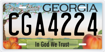 GA license plate CGA4224