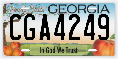 GA license plate CGA4249