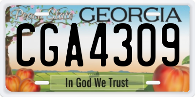 GA license plate CGA4309