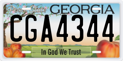 GA license plate CGA4344