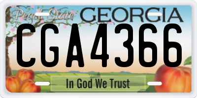 GA license plate CGA4366