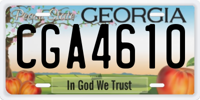 GA license plate CGA4610