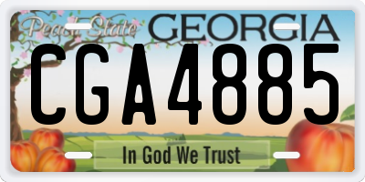 GA license plate CGA4885
