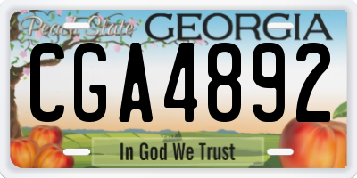 GA license plate CGA4892