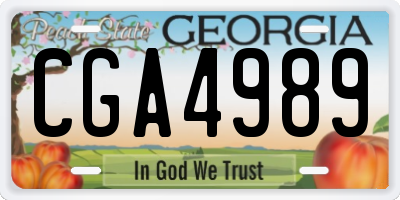 GA license plate CGA4989