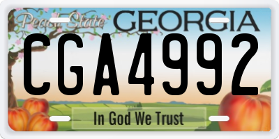 GA license plate CGA4992
