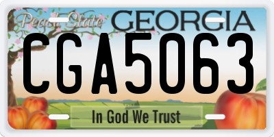 GA license plate CGA5063