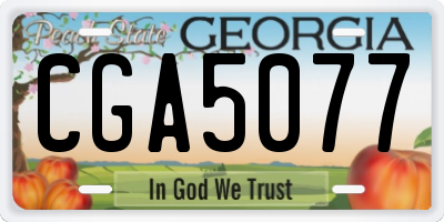 GA license plate CGA5077