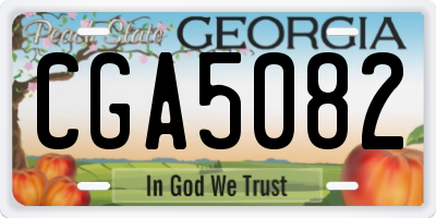 GA license plate CGA5082