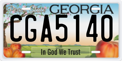 GA license plate CGA5140