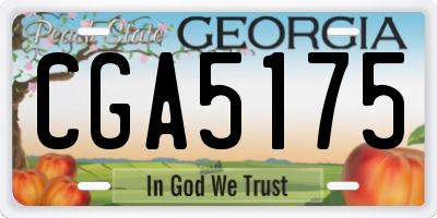 GA license plate CGA5175