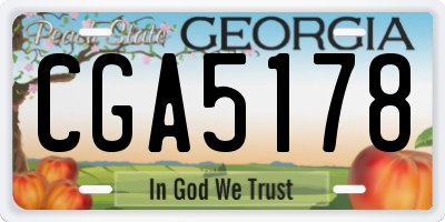 GA license plate CGA5178