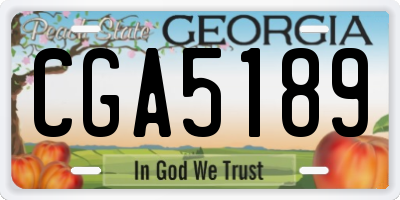 GA license plate CGA5189