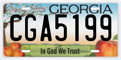 GA license plate CGA5199