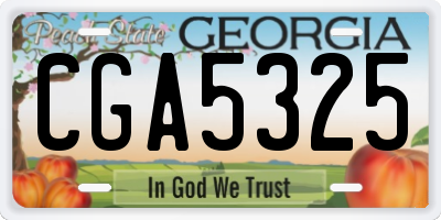 GA license plate CGA5325
