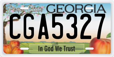 GA license plate CGA5327