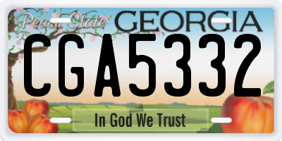 GA license plate CGA5332