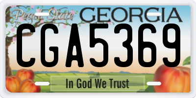 GA license plate CGA5369