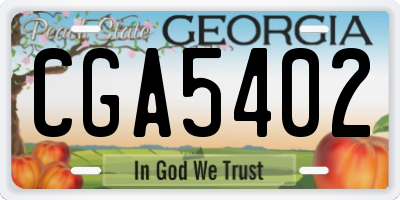 GA license plate CGA5402