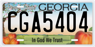 GA license plate CGA5404