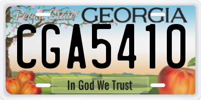 GA license plate CGA5410