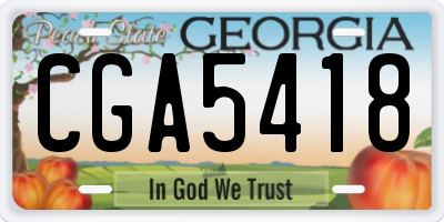 GA license plate CGA5418