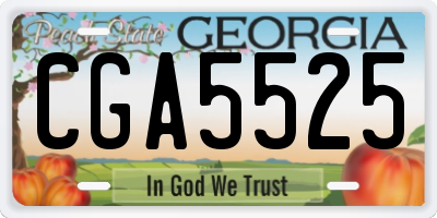 GA license plate CGA5525