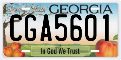 GA license plate CGA5601