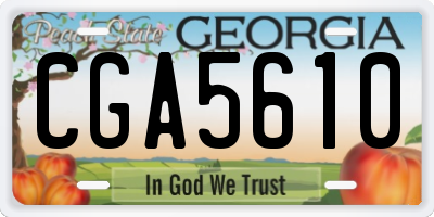 GA license plate CGA5610