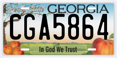 GA license plate CGA5864