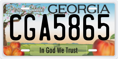 GA license plate CGA5865