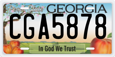 GA license plate CGA5878