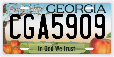GA license plate CGA5909