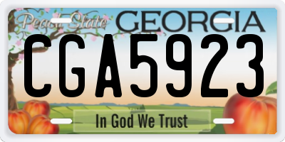 GA license plate CGA5923