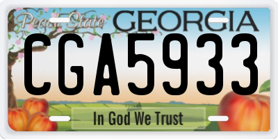 GA license plate CGA5933